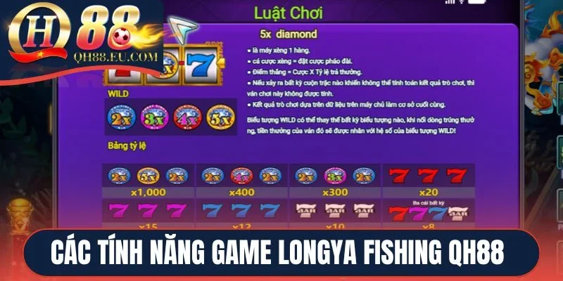 Các tính năng trong game Longya Fishing QH88