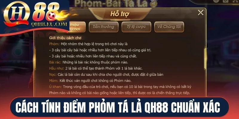 Cách tính điểm Phỏm Tá Lả QH88 chuẩn xác