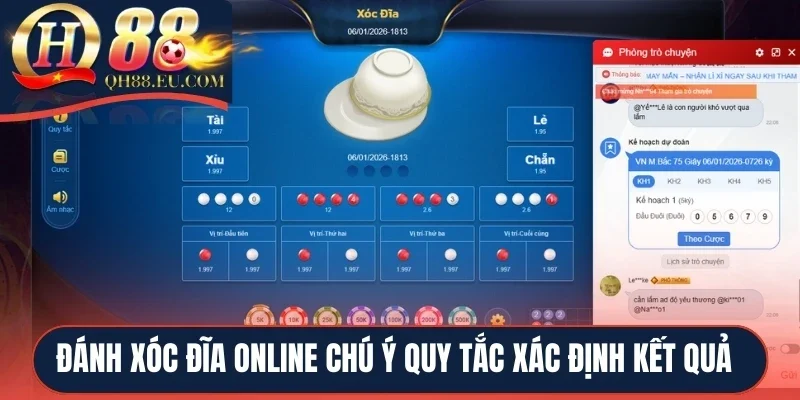 Đánh xóc đĩa online chú ý quy tắc xác định kết quả
