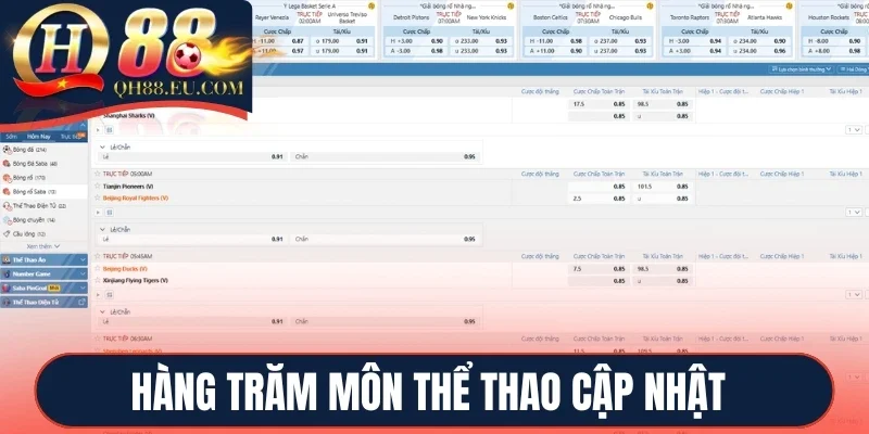 Hàng trăm môn thể thao cập nhật