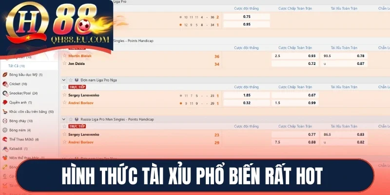 Hình thức Tài xỉu phổ biến rất hot