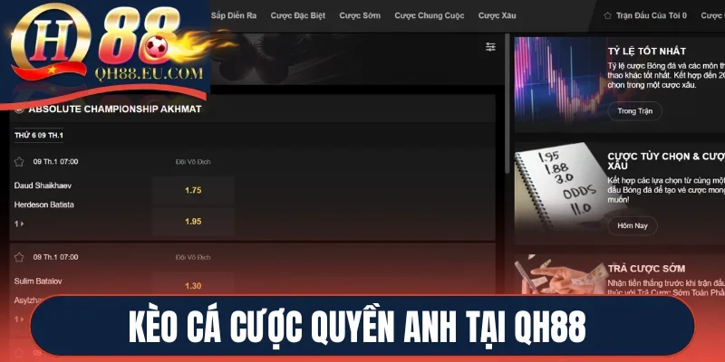 Kèo cá cược quyền anh tại QH88