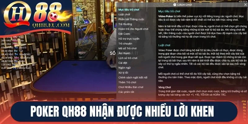Poker tại QH88 đẳng cấp, hấp dẫn