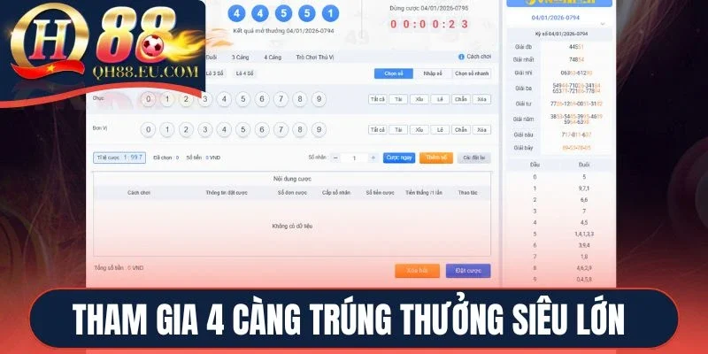 Tham gia 4 càng trúng thưởng siêu lớn