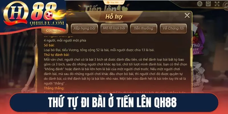 Thứ tự đi bài ở Tiến lên QH88
